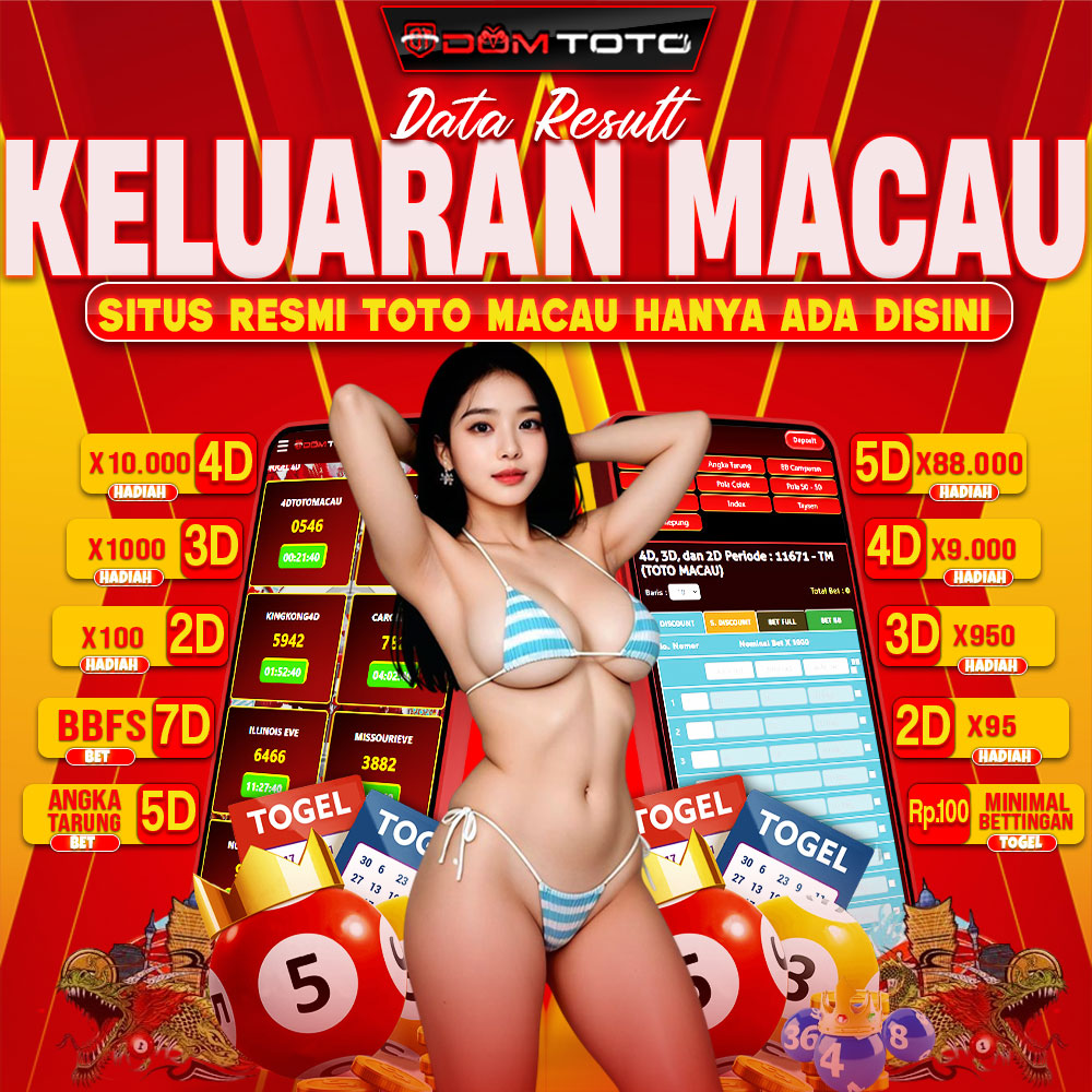 DOMTOTO >> Keluaran Macau Hari Ini || Result Toto Macau 4D || Pengeluaran Macau || Data Macau 5D