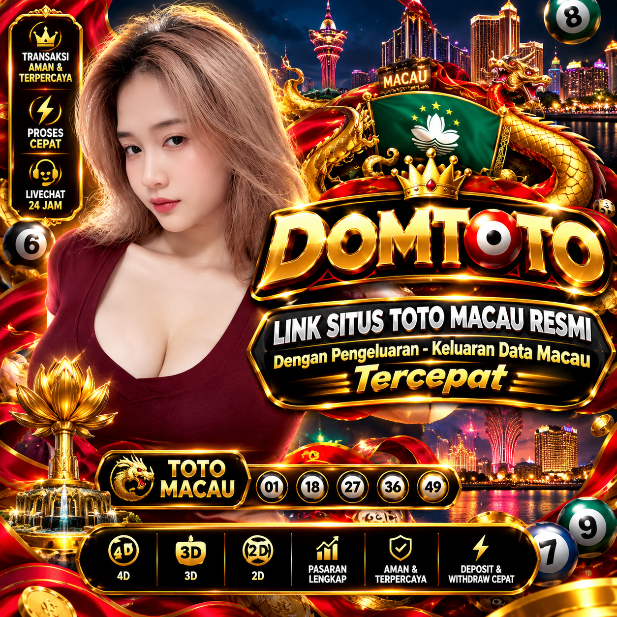 DOMTOTO : Link Situs Toto Macau Resmi Dengan Pengeluaran - Keluaran Data Macau Tercepat